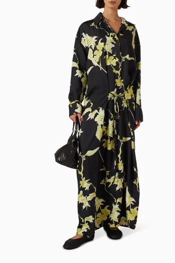 Floral-print Dress in Silk