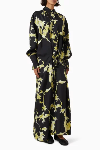 Floral-print Dress in Silk