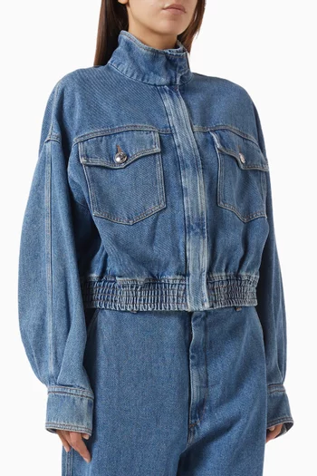 Oversized Bomber Jacket in Denim