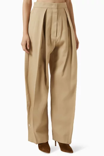 Vinci Pleated Wide-leg Pants in Gabardine