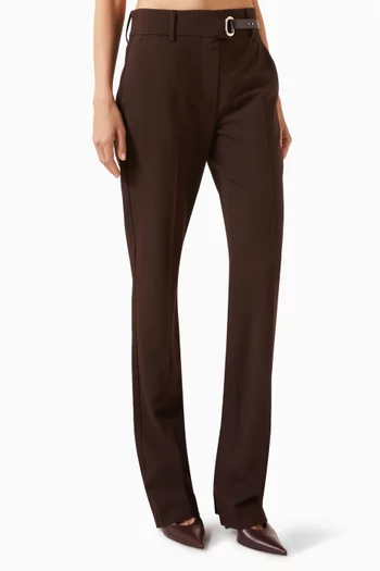 Belted Slim-fit Pants in Twill