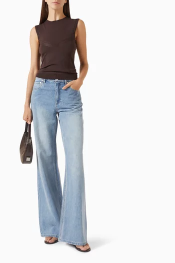Trompe L'oeil Top in Viscose-blend