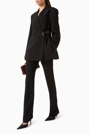 Belted Slim-fit Pants in Twill