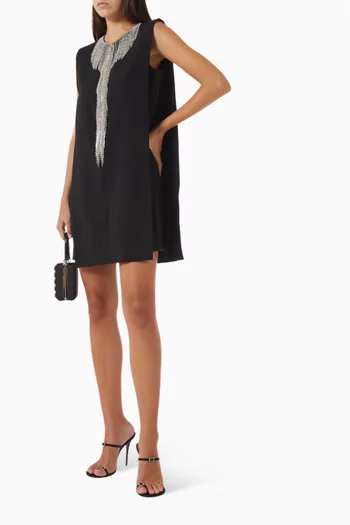 Rhinestone Fringed Mini Dress