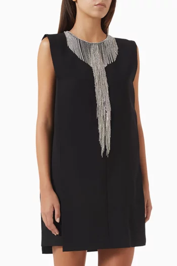 Rhinestone Fringed Mini Dress