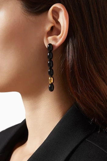 Edith Earrings in Black Resin and 18kt Gold PVD-Plated Stainless Steel