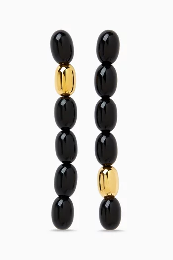 Edith Earrings in Black Resin and 18kt Gold PVD-Plated Stainless Steel