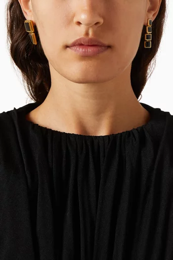 Archer Drop Earrings in 18kt Gold PVD-Plated Stainless Steel