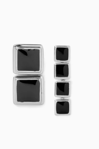 Archer Drop Earrings in Silver PVD-Plated Stainless Steel