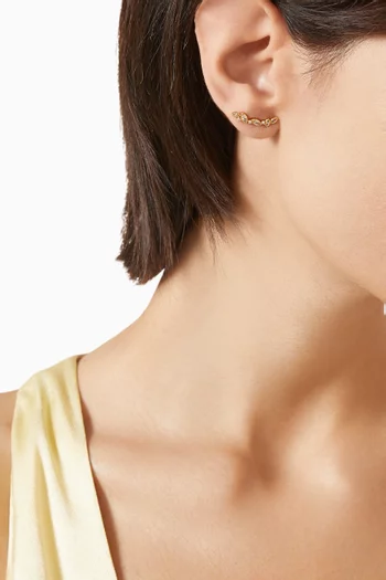 Marquis CZ Climber Earrings in Gold-plated Brass