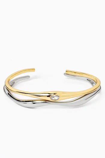 Two-piece Bracelet Set in Gold & Silver-tone Metal