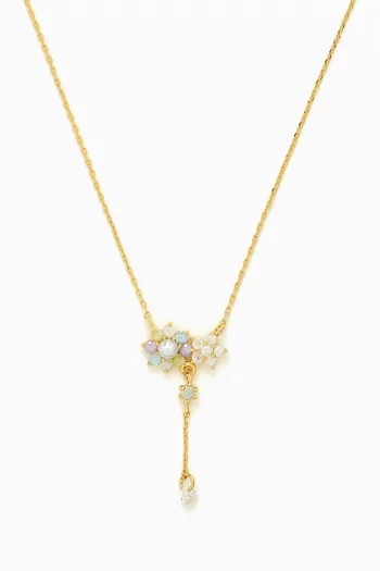 Flower Pearl Y Necklace