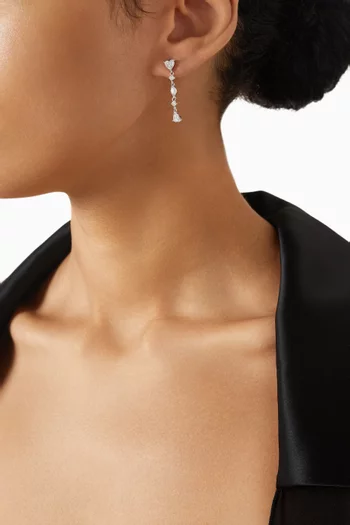Crystal Drop Earrings in Silver