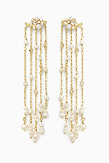 Pearl Chain Drop Earrings