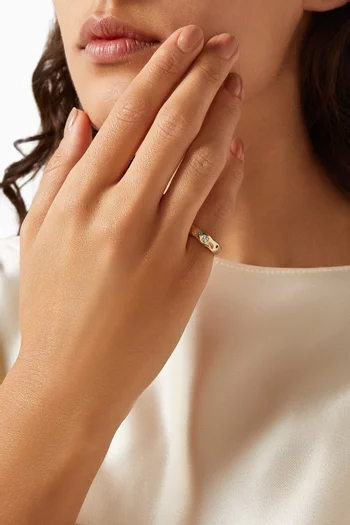 Heart & Celestial CZ Ring in Gold-plated Brass
