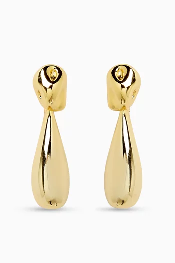 Drop Stud Earrings in Gold-tone Brass