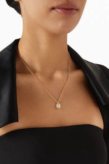 CZ Pendant Necklace in Gold-plated Brass