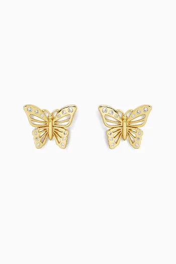 Cut-out Butterfly Studs in Gold-plated Brass
