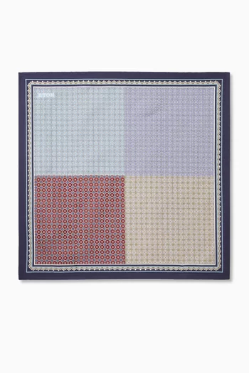 Four-sided Medallion Pocket Square in Silk Twill