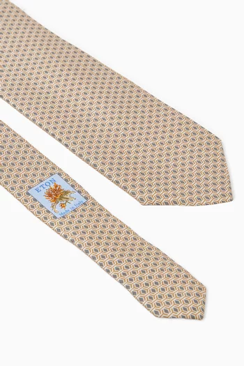 Geometrical Printed Tie in Silk