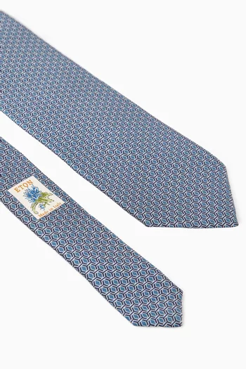 Geometrical Printed Tie in Silk