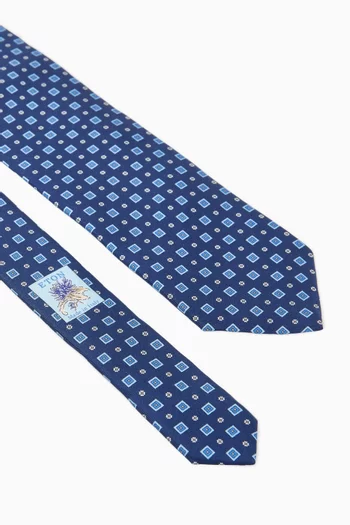 Medallion Floral-print Tie in Silk