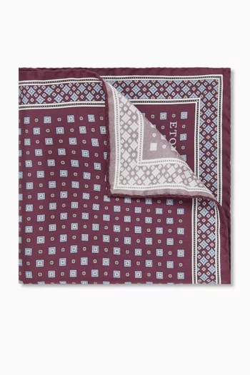Floral Pocket Square in Silk Twill