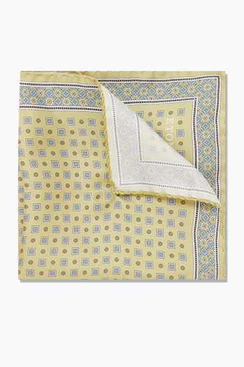 Floral Pocket Square in Silk Twill