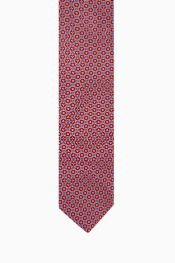 Medallion-print Tie in Silk