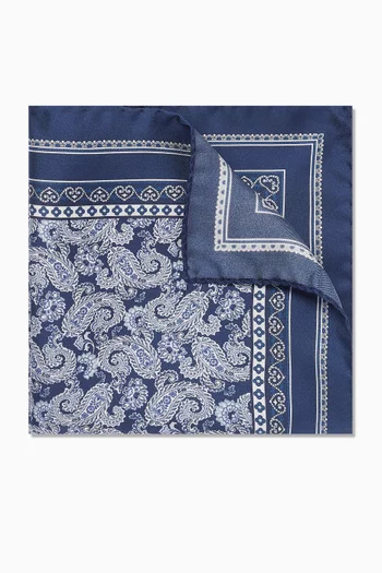Paisley Pocket Square in Silk Twill