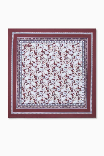 Paisley Pocket Square in Silk Twill