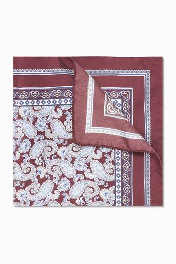 Paisley Pocket Square in Silk Twill