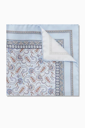 Paisley Pocket Square in Silk Twill
