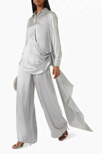 Scarf Drape Shirt in satin