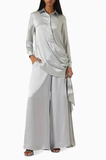 Wide-leg Pants in Satin