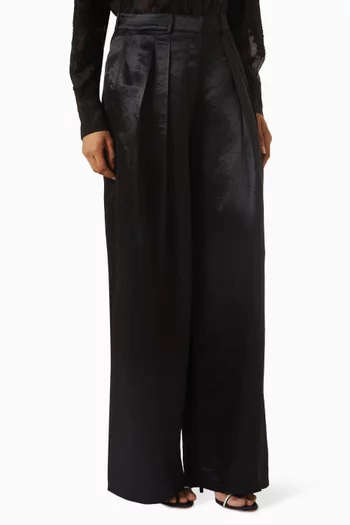 Double Pleat Wide-leg Pants