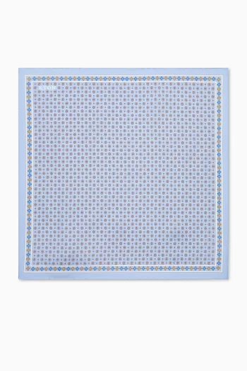 Floral-print Pocket Square in Silk Twill
