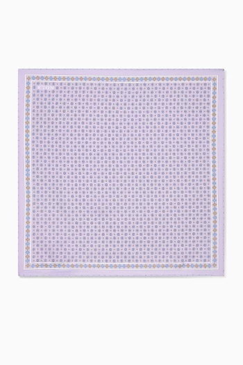 Floral-print Pocket Square in Silk Twill