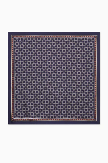 Floral-print Pocket Square in Silk Twill