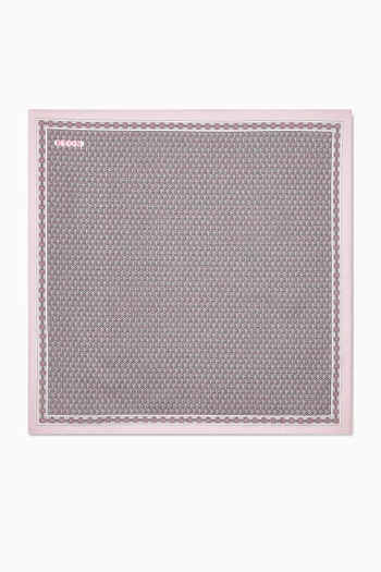 Geometric-print Pocket Square in Silk Twill
