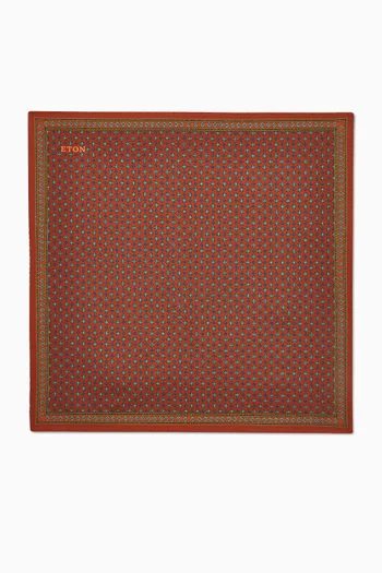 Floral-dyed Pocket Square in Silk Twill