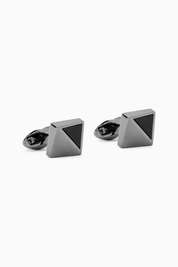 Cufflinks in Stone & Brass