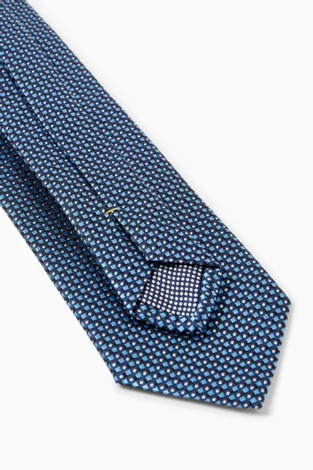 Geometric Woven Tie in Silk