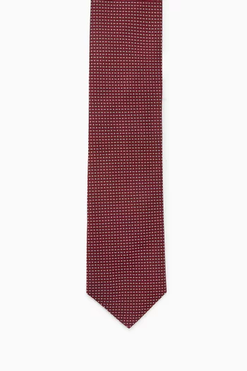 Pin-Dot Woven Tie in Silk
