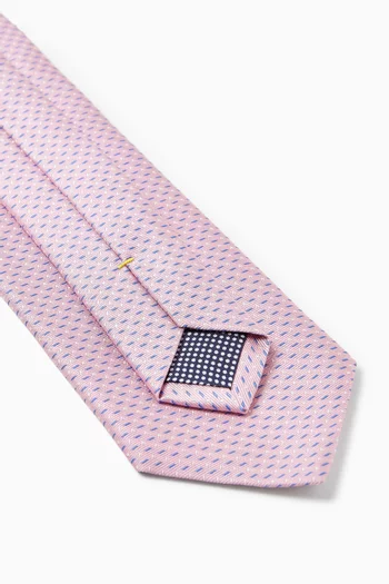 Pin-Dot Woven Tie in Silk