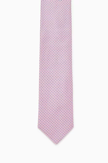 Pin-Dot Woven Tie in Silk