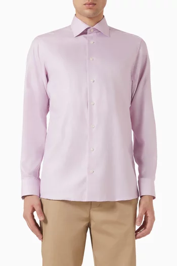 Semi Solid Shirt in Signature Twill