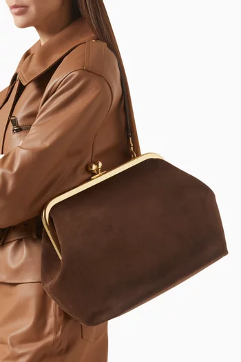 Kisslock 27 Frame Bag in Suede