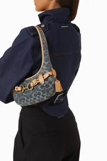 Belted Ergo 26 Shoulder Bag in Signature Denim