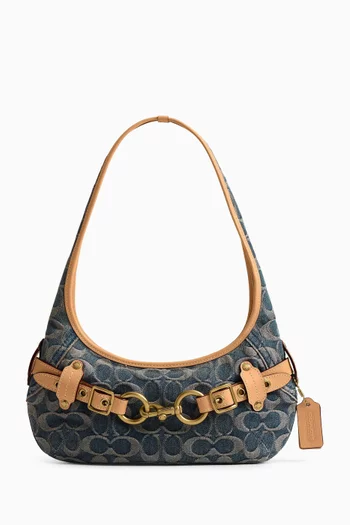 Belted Ergo 26 Shoulder Bag in Signature Denim